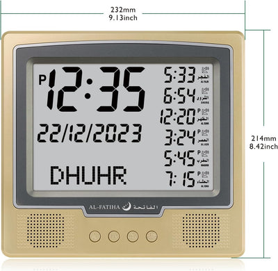 Al salama Azan Wecker Tischuhr, Automatisch Weltweit Digital 8 Azan Gebet Töne, Muslimische Gebetsuh
