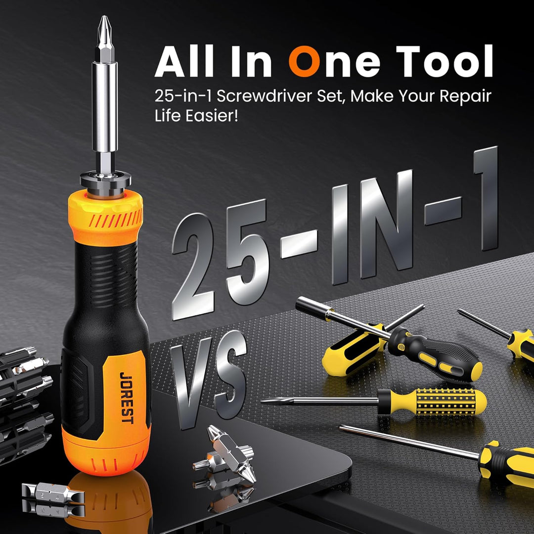 Jorest 25 in 1 Multi Bit Schraubendreher Set, Geschenke für Männer, Mini Schraubendreher mit Torx, S