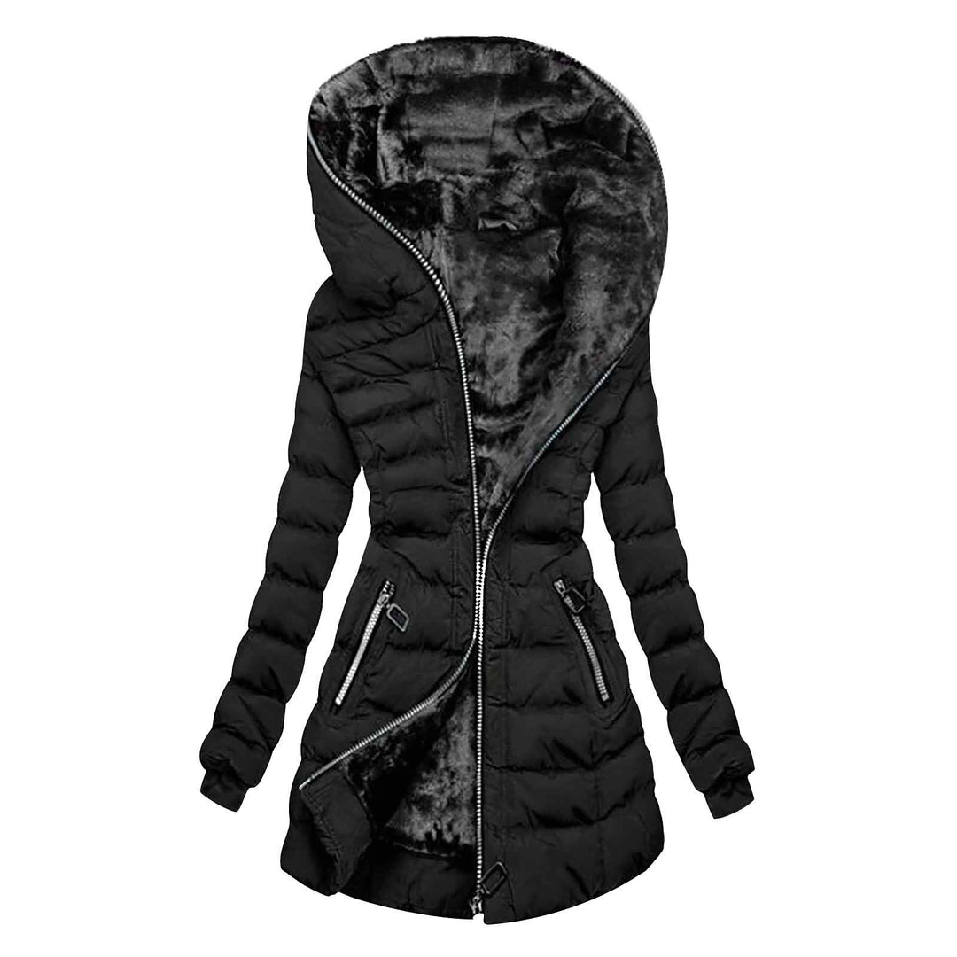 Awrvia Steppjacke Damen Winter Warmer Winterjacke Lang Baumwolle Pufferjacke mit Kapuze Wintermantel