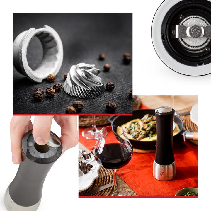 Peugeot Pfeffermühle Madras u‘Select 16 cm Schokolade Hochwertige Pfeffermühle manuell aus Holz & Ed