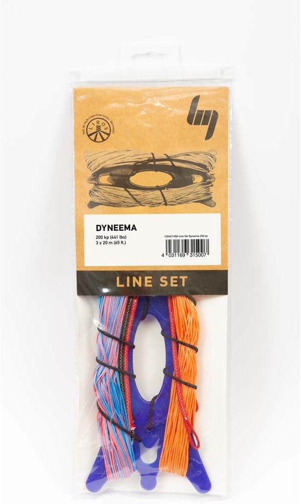 HQ Design ideale Leinen für Lenkdrachen Hi-tech Dyneema Winderset, 3 Leinen auf Winder extrem dünne