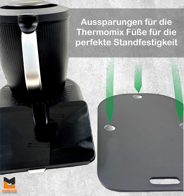 Premium Gleitbrett für Thermomix - TM7 - Hochwertiger Gleiter aus Premium Acrylglas - MADE IN GERMAN