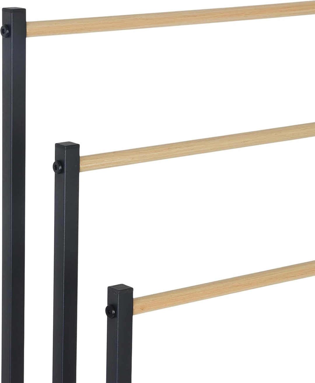 Relaxdays Handtuchständer, HBT: 86 x 44 x 21 cm, Metall, 3 Stangen in Holzoptik, stehender Handtuchh