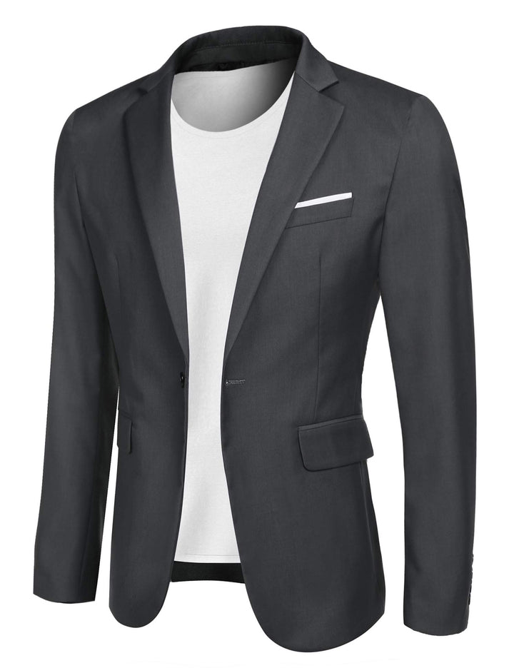 MAXMODA Herren Sakko Sportlich Männer Blazer Slim Fit Jackett Freizeit 1 Knopf Anzugjacke für Männer