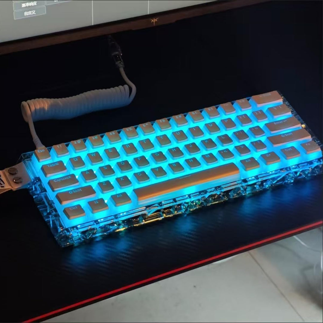 Sumgsn Mechanische Tastatur Gehäuse Transparentes Tastaturgehäuse Kompatibel mit Wooting60/HM66/Mad6