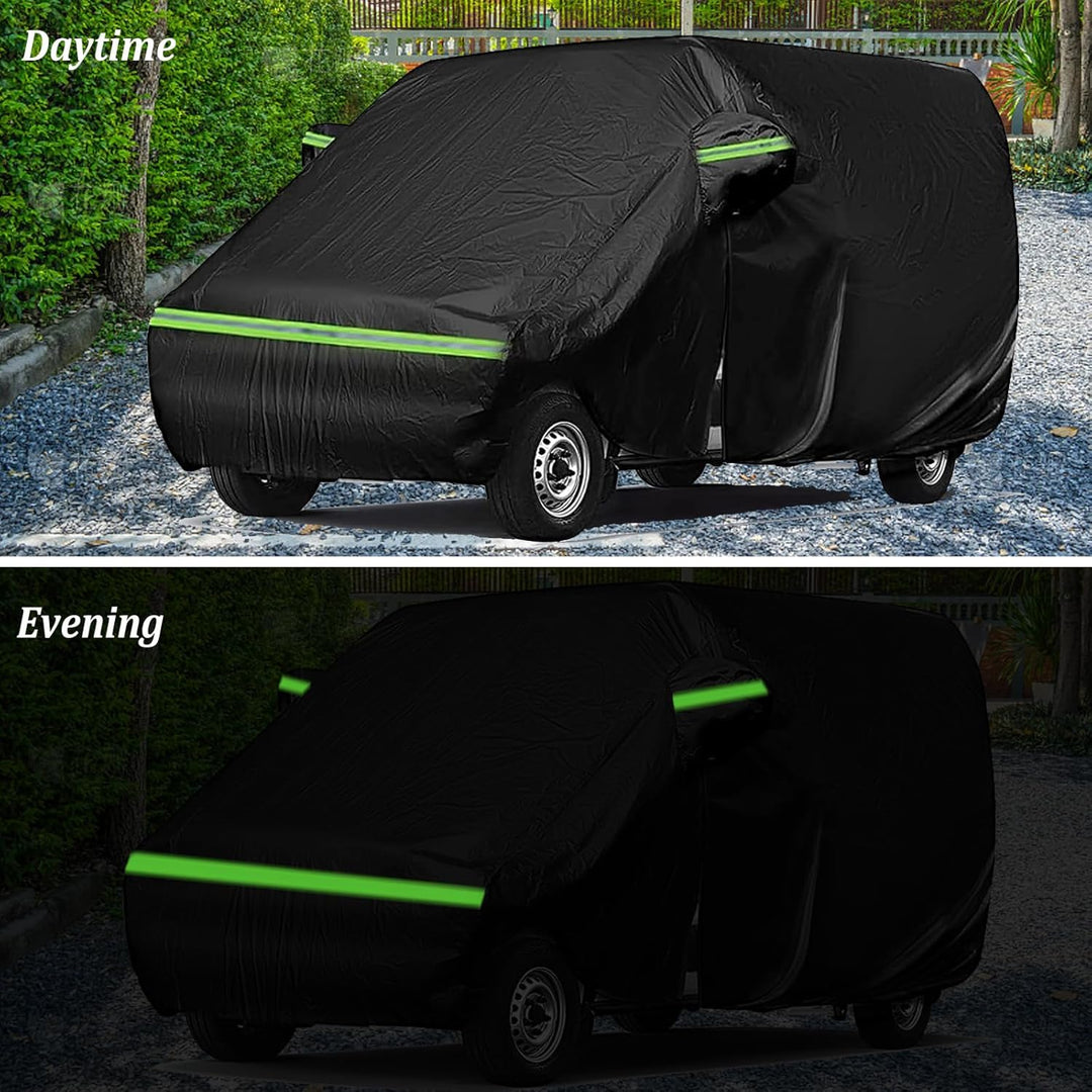 Autoabdeckung Vollgarage für VW T5 T6 SWB, Autoplane Ganzgarage mit Seitentür-Reissverschluss, Atmun