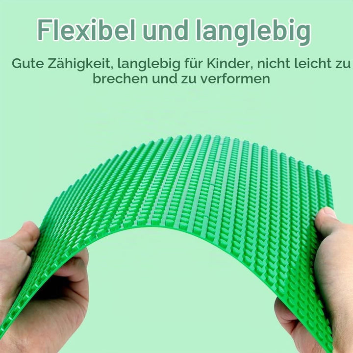 Lekebaby 16 Platten Set Bauplatte Kompatibel mit Meisten Marken, 25 * 25cm, Grüne Blaue Graue Sand G