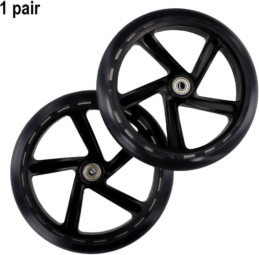 2er-Pack Scooter-Rad, 125mm - 200mm Scooter-Räder mit Lagern für Scooter, Rollschuhe, Trolleys, Loch