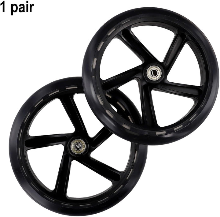2er-Pack Scooter-Rad, 125mm - 200mm Scooter-Räder mit Lagern für Scooter, Rollschuhe, Trolleys, Loch