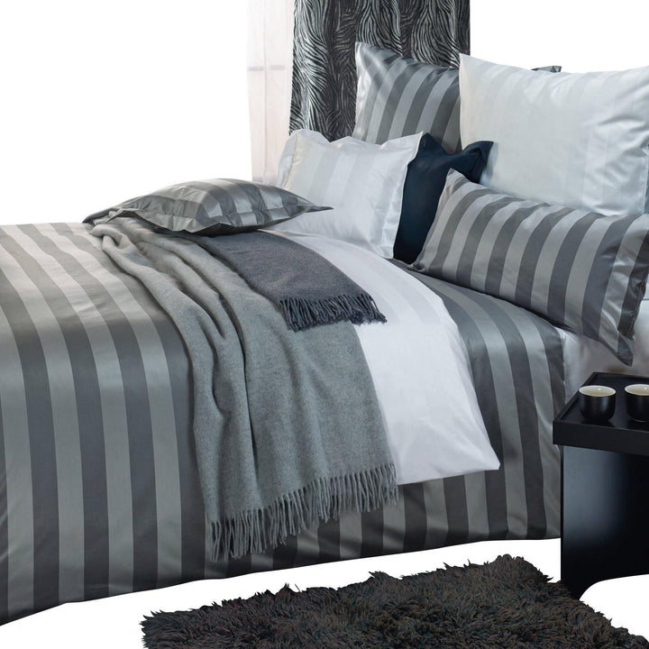 Curt Bauer Damast Bettwäsche Como stahlgrau Kissenbezug einzeln 40x80 cm Kissenbezug einzeln 40x80 c