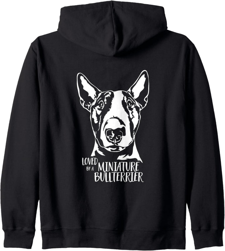 Loved by a Miniature Bullterrier Hunde Spruch Hundespruch Kapuzenjacke