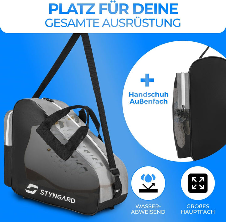 STYNGARD Schlittschuhtasche Damen & Herren Schlittschuhe Tasche - Inlinertasche für Eislaufschuhe un