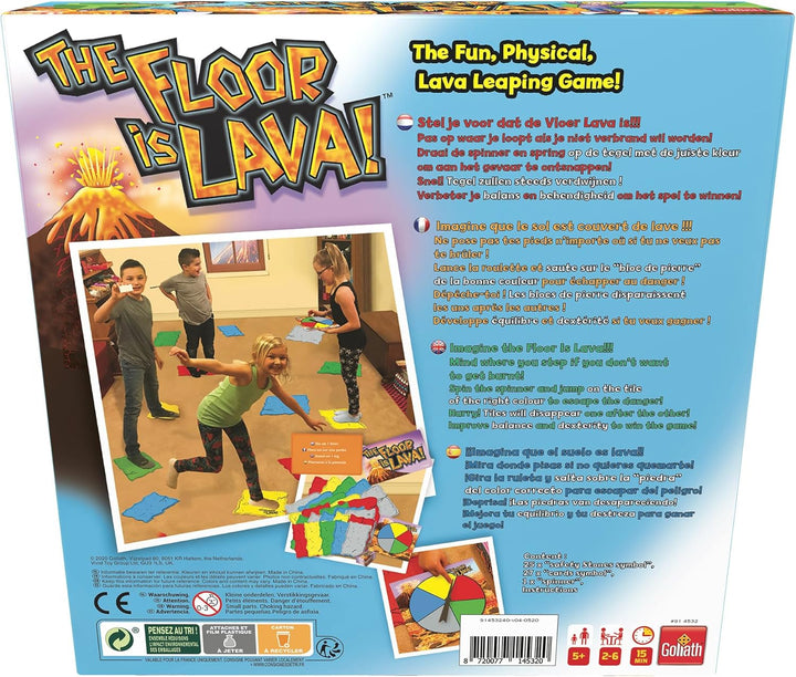 Goliath The Floor is Lava, Familienspiel für Kinder ab 5 Jahren, Gesellschaftsspiel für 2 bis 6 Spie