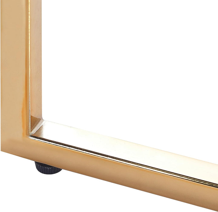 Schmaler Konsolentisch mit Marmor Optik weiss Metallgestell gold Glamour Royse