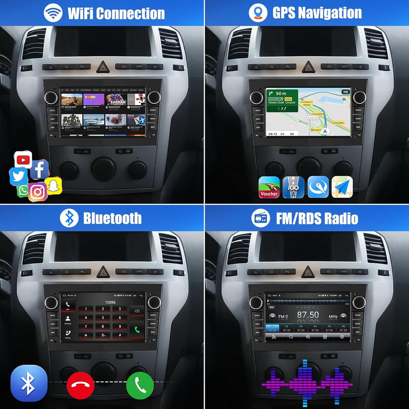 [2+64G] CAMECHO Android 13 Autoradio für Opel Corsa d/Astra h/Zafira b/Meriva/Vivaro mit Carplay/And