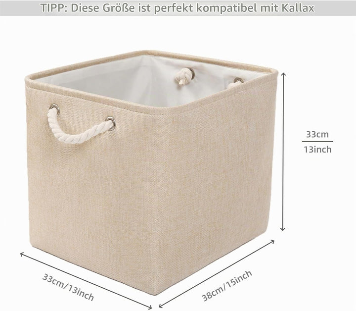 Mangata Aufbewahrungsbox Stoff,33 x 38 x 33 cm Grosser Grau Aufbewahrungskorb, Boxen Aufbewahrung fü