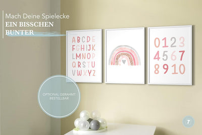 Papierschmiede® Kinderposter 3er Set Lernposter, DIN A2 Wanddeko, Geschenk für Mädchen Kinderzimmer