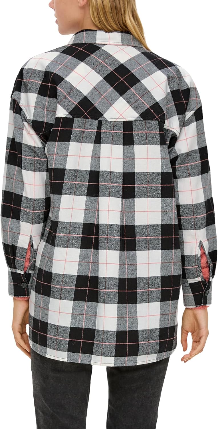 s.Oliver Damen Hemdbluse kariert 40 Weiss, 40 Weiß