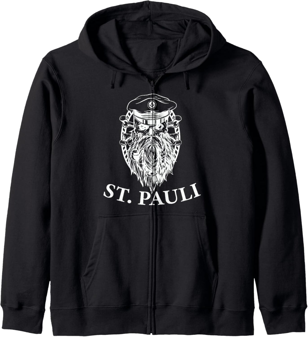 St. Pauli Totenkopf Kapitän mit Hut Port Kapuzenjacke