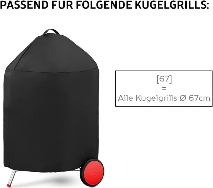 AMZBBQ® Premium Grillabdeckung, wasserdichte Grillhaube für Ihren Kugelgrill, 100% Wetterfeste und U