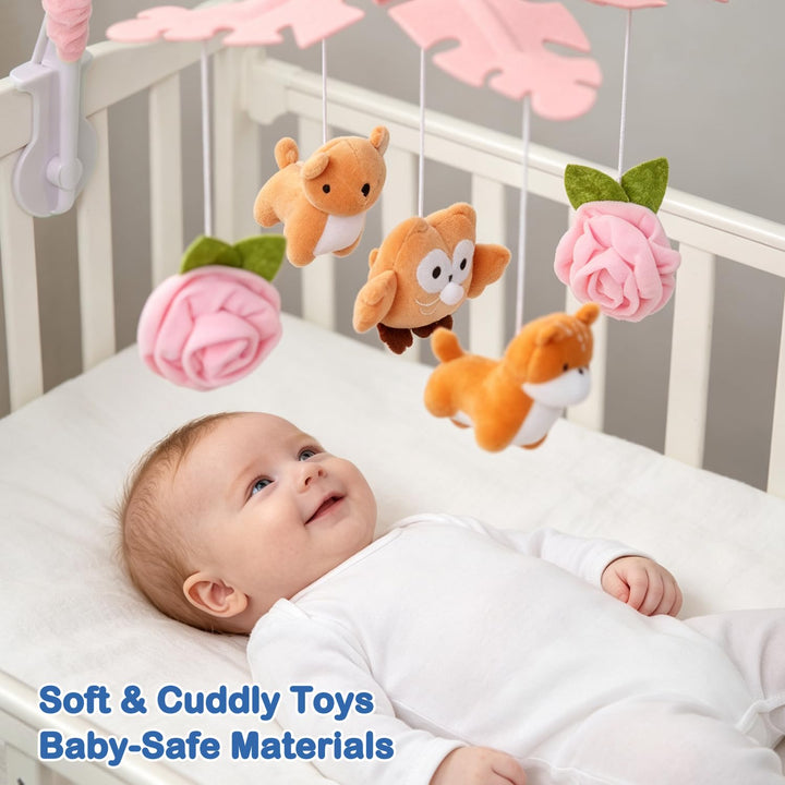 Baby Mobile für Mädchen mit Spieluhr (100+ Schlaflieder)
