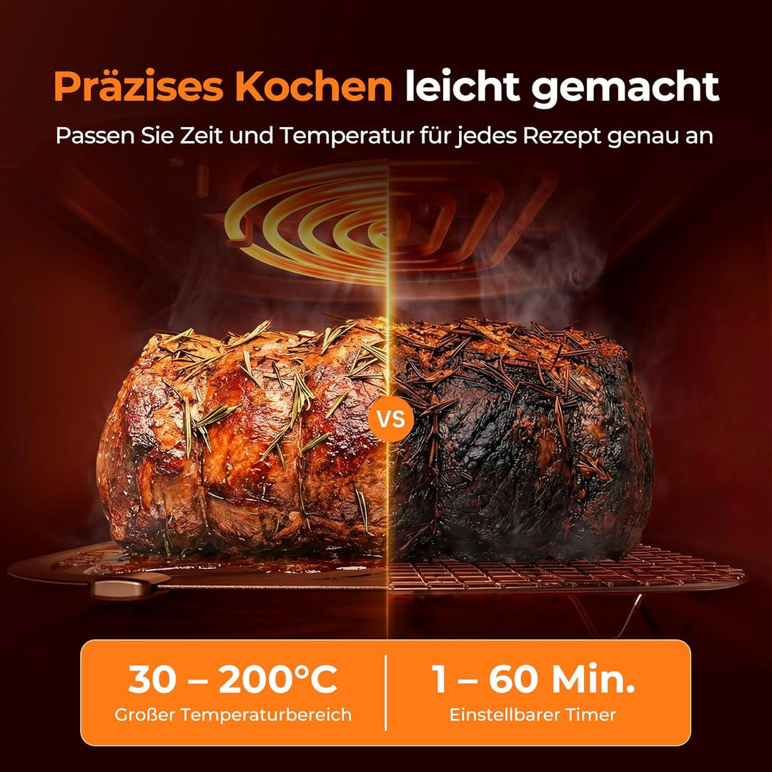 VIOMI VORTEX Max Heissluftfritteuse 8L Air Fryer, mit automatischer Erkennungstechnologie,12 Smartpr