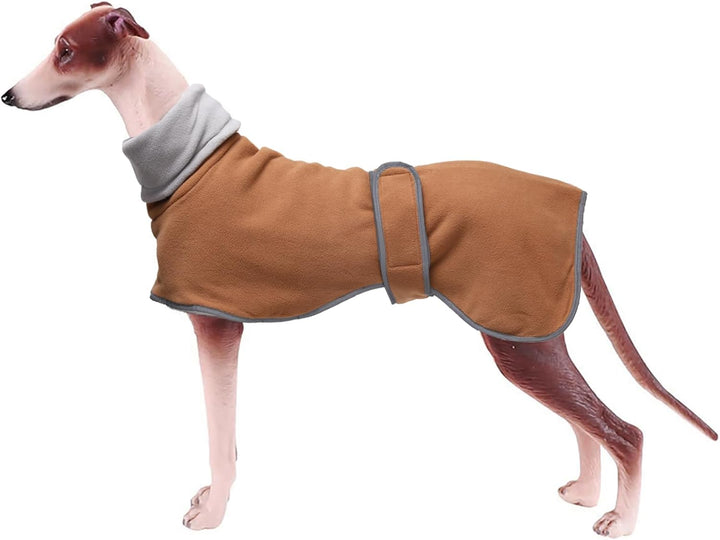 Geyecete Fleece Hundemantel Pullover für Windhunde,Whippet Winterjacken Rollkragen Warmes Verstellba