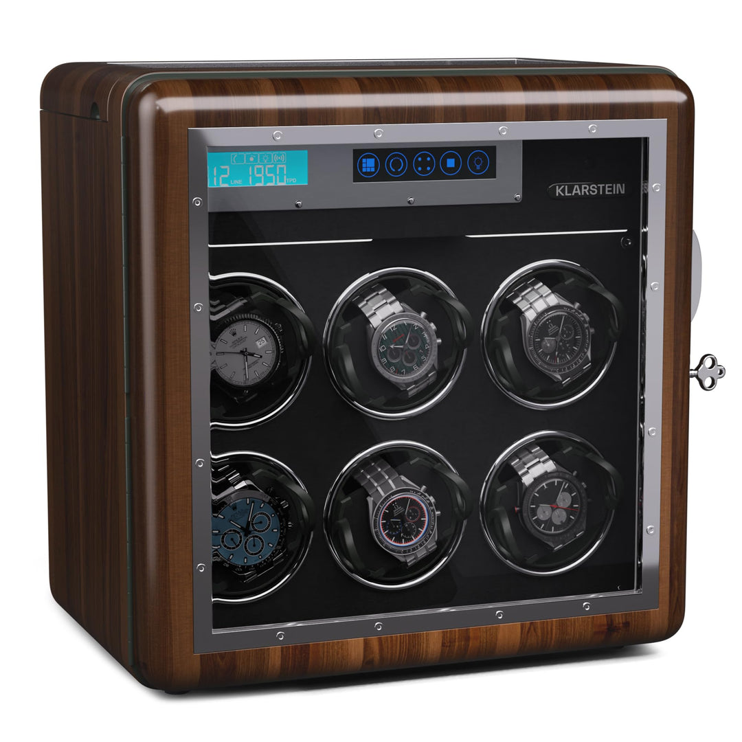 Klarstein Uhrenbeweger für Automatikuhren, Automatik-Uhrenbeweger für 6 Uhren, Automatikuhr Uhrenbew