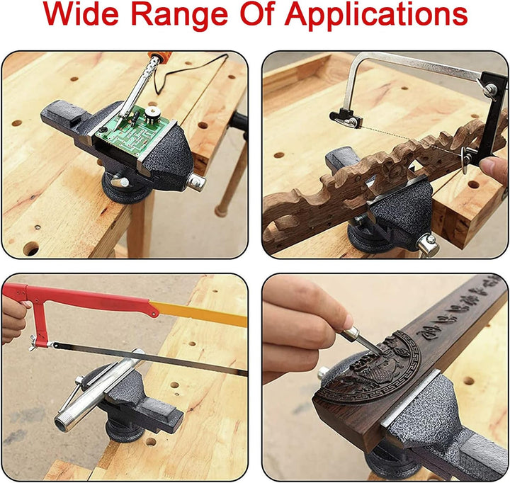 Schraubstock Drehbar TEENO,Breite der Backe 85 mm, Schraubstock klemmbar mit 360° Drehbarem Sockel,