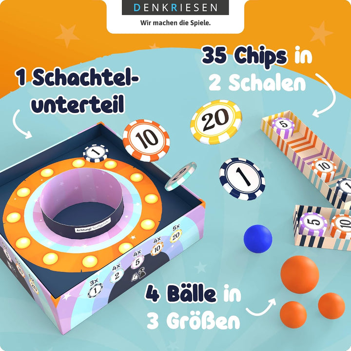 DENKRIESEN Bounce It! – Geschicklichkeitsspiel mit Bällen | Rasantes Familienspiel & Partyspiel für