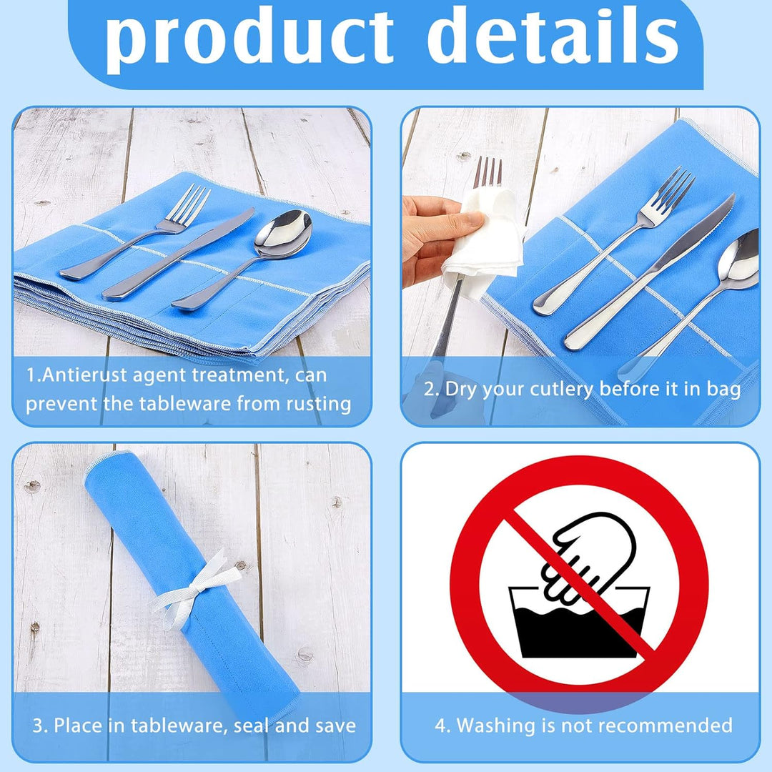 Silberne Aufbewahrungstaschen Silber Aufbewahrungstuch AntiAnlaufen Silber Schutzbeutel Blau Halter