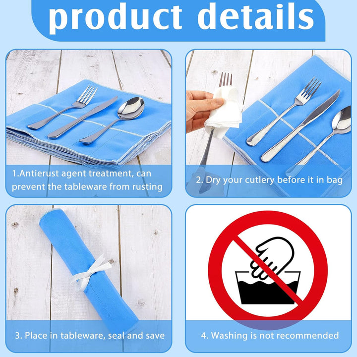 Silberne Aufbewahrungstaschen Silber Aufbewahrungstuch AntiAnlaufen Silber Schutzbeutel Blau Halter