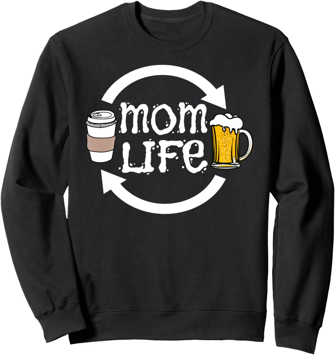 Mama Leben vom Kaffee zum Bier Lustige Mama Sweatshirt