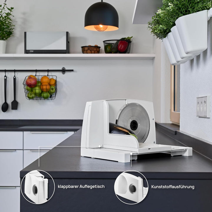 ritter markant 01 Klappbarer elektrischer Allesschneider & Brotschneidemaschine mit ECO-Motor, Made