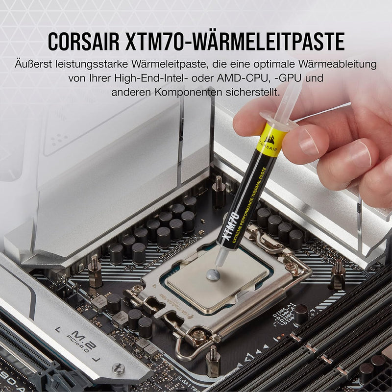 Corsair XTM70 Extrem leistungsstarke Wärmeleitpaste, 3 g für Intel- und AMD-Prozessoren bis zu 250 W