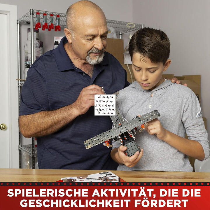 BANDAI Meccano Super Construction 11-in-1 – Baukoffer | Bausatz mit 638 Teilen, Motor, Werkzeug und