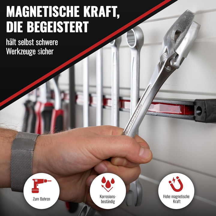 POPPSTAR Werkzeug-Magnetleiste (30cm) Magnet-Werkzeughalter für Werkstatt & Garage 300 mm x 25 mm x