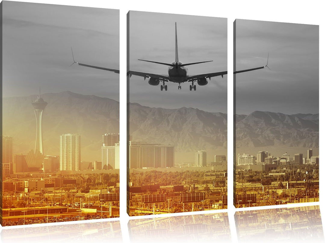 Pixxprint Urlaubsreise nach Las Vegas als Leinwandbild/Grösse: 3 Teilig (120x80) cm/Wandbild/Kunstdr