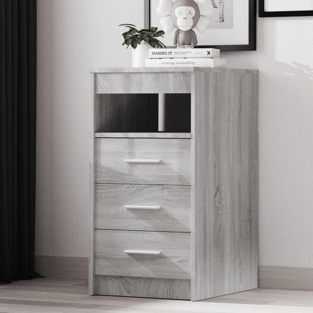 vidaXL Sideboard mit Schubladen Spanplatte Kommode Anrichte Mehrere Auswahl Grau, Grau