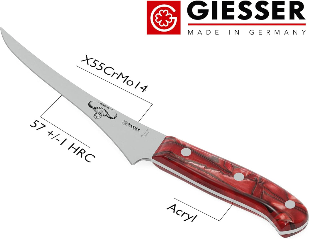 GIESSER seit 1776 - Made in Germany - Filetiermesser 17 cm Red Diamond, PremiumCut Filet No 1, Filie