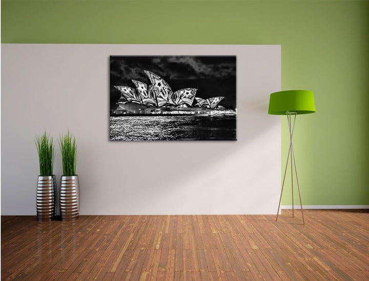 Pixxprint Sydney Opera House als Leinwandbild/Grösse: 100x70 / Wandbild/Kunstdruck/fertig bespannt,