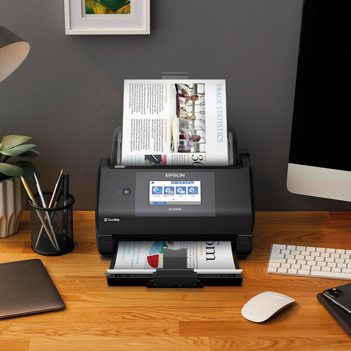Epson Workforce ES-590W WLAN Dokumentenscanner | 45 S./Min. / 90 ipm | 100 Blatt automatischer Dokum