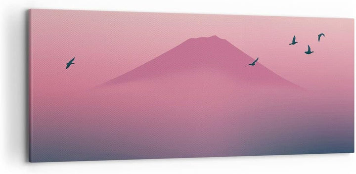 Wandbilder Dekoration Wohnzimmer Vulkan Vogel Natur Panorama Bilder auf Leinwand 120x50cm Leinwandbi