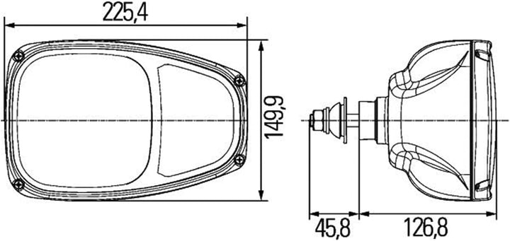 HELLA - Halogen-Hauptscheinwerfer - Combi 220 - 12V - Anbau/Einbau - gehärtete Streuscheibe - Lichts