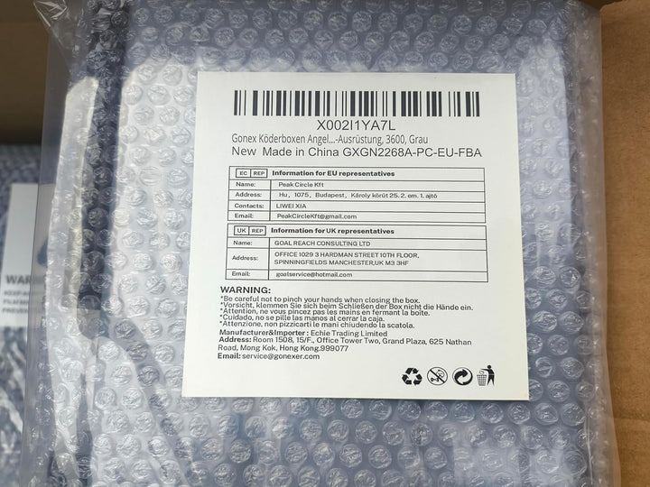 Gonex Köderboxen Angeln 2er-Pack, Wasserdichte Angelboxen mit Verstellbaren Fächern, Transparente Tr