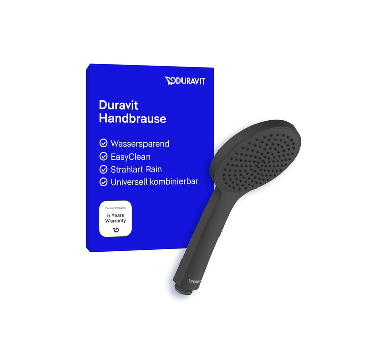 Duravit Universal Duschkopf, Duschbrause Strahlart Rain, Handbrause rund (Ø 110 mm), Brausekopf mit