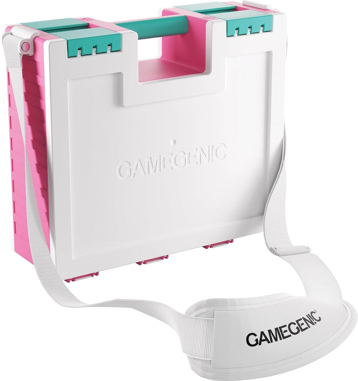Gamegenic, Game Castle Pink/White/Teal, Aufbewahrungstasche für Karten und Spielzubehör mit optional