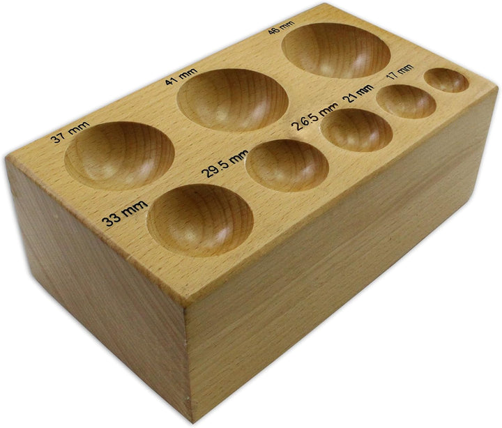 Hartholz-Flachanke und 10 Kugelpunzen DomeXX-10