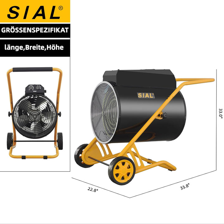 SIAL Industriell Heizlüfter 30000W - Elektrische Heizung - Heizstrahler Bauheizer - Heizgebläse Für