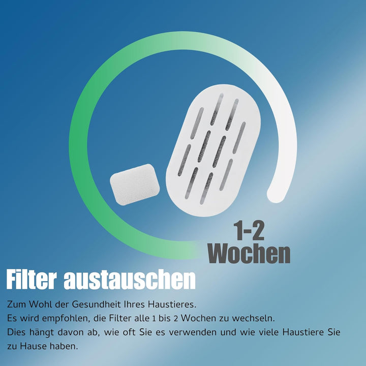 Katzenbrunnen Ersatzfilter 8+8 Set, kompatibel mit Keimi Trinkbrunnen für Haustiere, Leistungsstarke